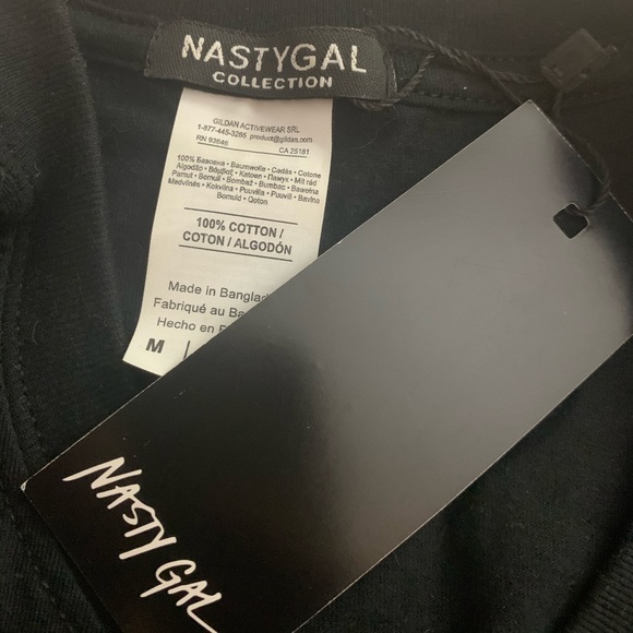 Nasty Gal Black Crewneck Short Sleeve T-Shirt - Picture 2 of 5